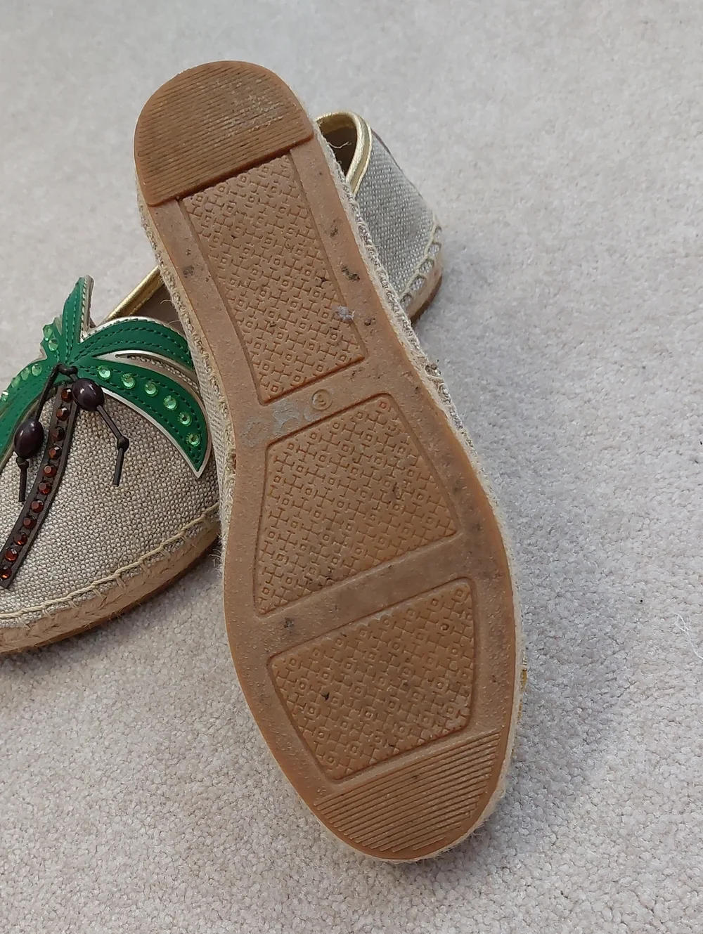 Tory Burch Women  Pineapple & Palm Appliqué Slip-Ons in Green and Yellow